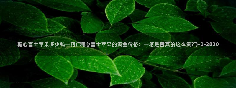 糖心vlog深夜：糖心富士苹果多少钱一箱(\